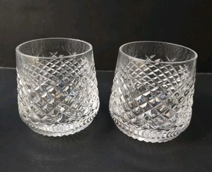 WATERFORD CRYSTAL Pair of Roly Poly ALANA Old Fashioned Cocktail Glasses - Picture 1 of 4