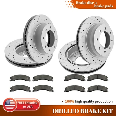 Pastillas de freno rotores perforados delanteros traseros para Nissan NV1500 NV2500 NV3500 2012-2021 Foto 1 de 4