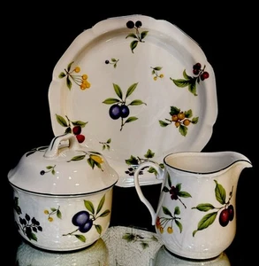 Noritake…Fruit Parfait…Cream & Sugar / (1) Salad Plate…Appears Unused. - Picture 1 of 11