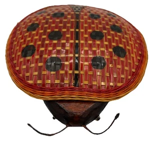 Korb rot & schwarz Marienkäfer Marienkäfer 6 x 5,5" Schmuckschatulle - Bild 1 von 7