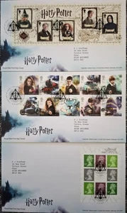 GB 16-10- 2018 Harry Potter 3 x FDCs + Inserts Mint & Crisp Tallents House - Picture 1 of 1