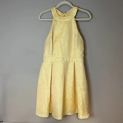 Disney Beauty & the Beast Belle Yellow Brocade Ruffle Halter Dress Junior XL - Image 1 of 4