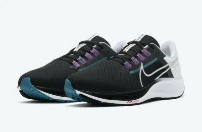 Nike Hombres Air Zoom Pegasus 38 Negro/Azul Cloro CW7356 003 Foto 1 de 4