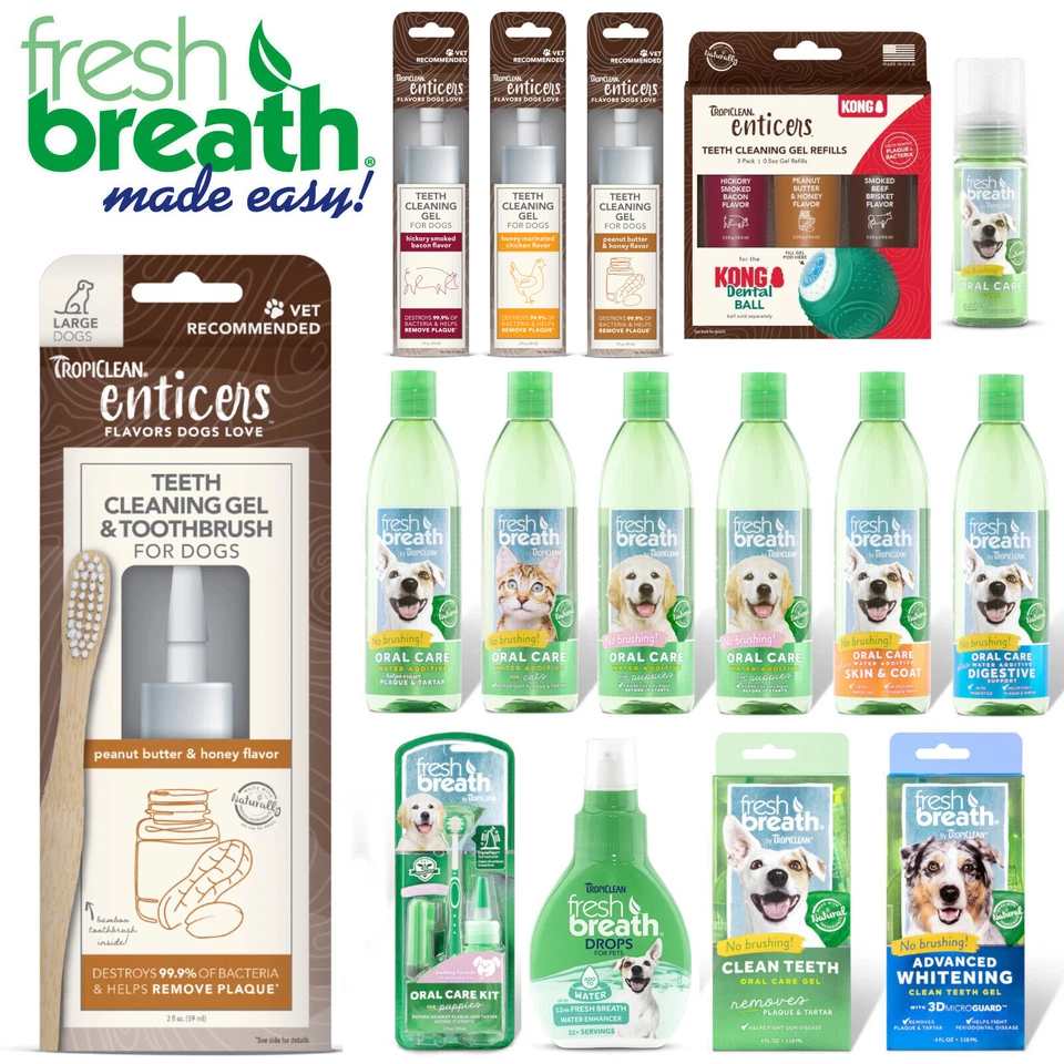 Tropiclean Fresh Breath Dog & Puppy Dental Kits Oral Care Gel Foam Toothbrush - Image 1 of 1
