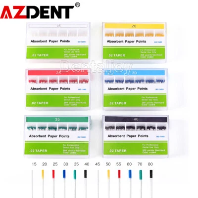 AZDENT Dental Root Endo Absorbent Paper Points Taper 0.04/ 0.02 /0.06 15#-40# - Image 1 of 4