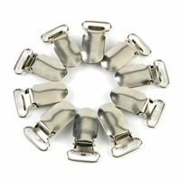 Lot 10X Metal Clips Insert Baby Pacifier Dummy Holders Pacifier Suspender Hook