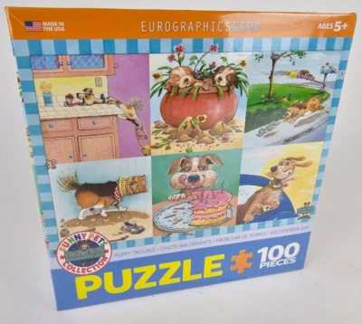 Puppy Trouble Jigsaw Puzzle (100-Piece) EuroGraphics Funny Dogs Pets 19" x 13" - Image 1 of 4