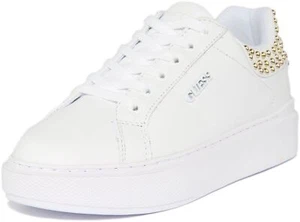 Women's GUESS Sneaker Lace up White Trainers FL8HALLEA12 - Picture 1 of 4