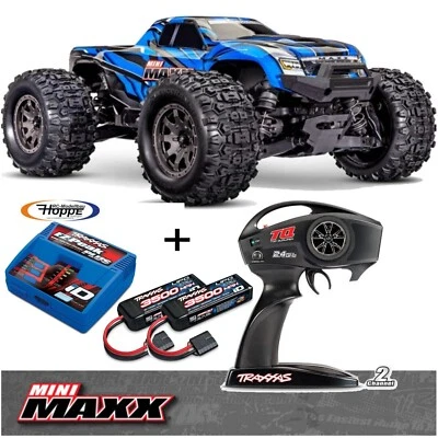 TRAXXAS# TRX107154-1 MINI MAXX 4WD blau +2X 3500 mAh Lipo Akku + ID-Ladegerät 4A - Bild 1 von 4