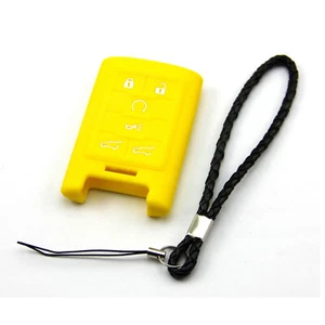 Yellow Silicone Case Cover Fit For Cadillac Escalade Remote Smart Key 6 Buttons - Picture 1 of 3