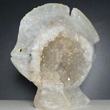 Natural Crystal Cluster Quartz Mineral Specimen Crystal Cave Handcarved Fish