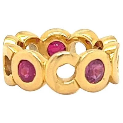 Chanel Ruby Gemstone 18k Yellow Gold “Coco” Ring - Image 1 of 4