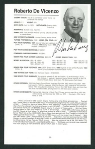Robert De Vecenzo, Golf Player - Hand Signed from 1989 Senior PGA Media Guide - Picture 1 of 1