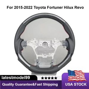 Volante deportivo de fibra de carbono real para Toyota Fortuner Hilux Revo 2015-2022 - Imagen 1 de 6