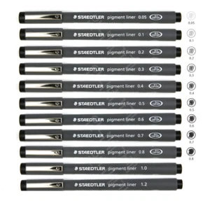 PLUMAS DE DIBUJO STAEDTLER Pigment Liner 308 GAMA COMPLETA 0,05mm a 0,8mm - Imagen 1 de 3