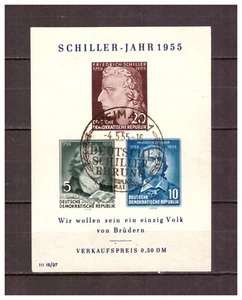 DDR 1955 Sammlung Schiller-Jahr Block 12 Sonderstempel - Bild 1 von 1
