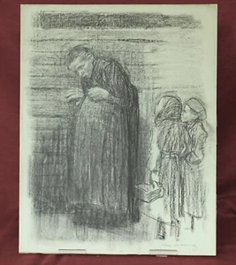 Kathe Kollwitz art print Christmas aka Portrait of Misery VI 1920 Richter stamp - Picture 1 of 10
