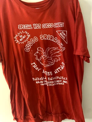 Cucco Sriracha Graphic T-Shirt Nintendo Legend of Zelda BustedTees Men's XL Red - Image 1 of 3