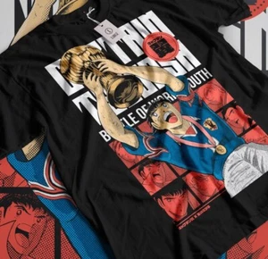 Captain Tsubasa Soccer Japanese Anime Black T-Shirt All Size - Picture 1 of 13