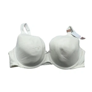 Cacique Lightly Lined Full Coverage Bra White Cotton Collection 42DD - Picture 1 of 5