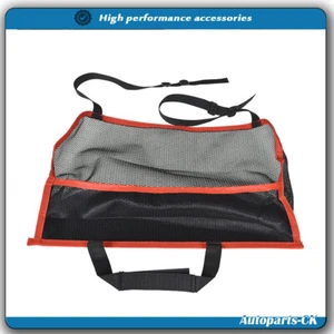 For Universal PU Leather+Thick Nylon Black+Red Wire Car Seat Back Organizer Bag - Picture 1 of 9
