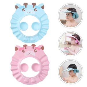 2pz Cappello Lavacapelli per Bambini Shampoo Visiera Protezione Lavaggio Capelli Cappello Baby Party - Foto 1 di 12