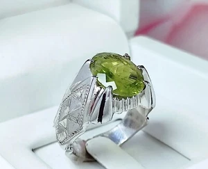 Natürlicher Peri Dot A+++ Ring Original Ring für Weihnachtsgeschenk Sterling Silber 925 - Bild 1 von 2