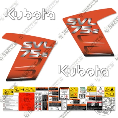 Kit de calcomanías para minicargadora Kubota SVL 75-2 - LOGOTIPOS DE ESTILO NUEVOS - VINILO 7 AÑOS 3 M Foto 1 de 4