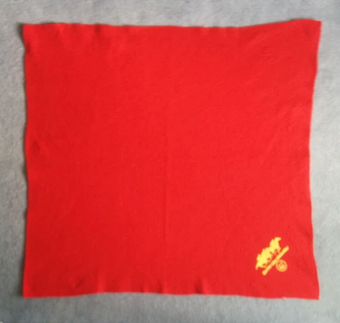 Vintage Ladbroke Detroit Race Course DRC Blanket/ Throw red w/ yellow Logo Cover