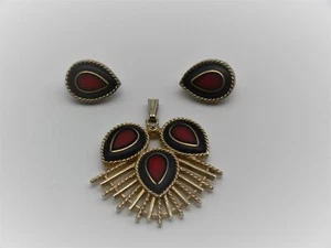 Sarah Coventry Dynasty Anhänger & Ohrringe Set Vintage 1973 - Bild 1 von 9