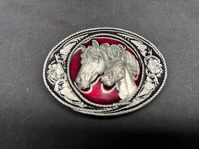 Hebilla de cinturón Siskiyou 1991 esmaltada occidental unisex en excelente estado Foto 1 de 4