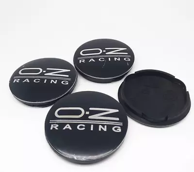 4 x 63 mm für OZ Racing M595 Schwarz Silber Nabendeckel Nabenkappen Rim Hub Caps - Bild 1 von 3