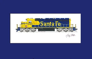 Santa Fe SD40-2 11"x17" impresión mate firmada por Andy Fletcher - Imagen 1 de 1
