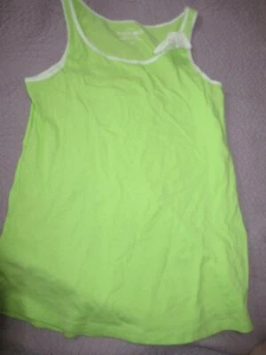 nwot Crewcuts neon green miles of smiles tank top girls 14  free ship USA - Image 1 of 2