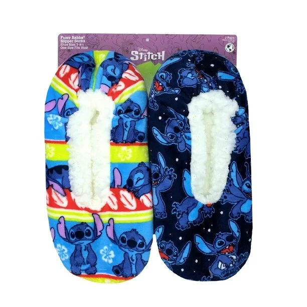 Calcetines para mujer Lilo & Stitch talla 7-9,5 talla única para la mayoría de la piel sintética paquete de 2 Foto 1 de 4