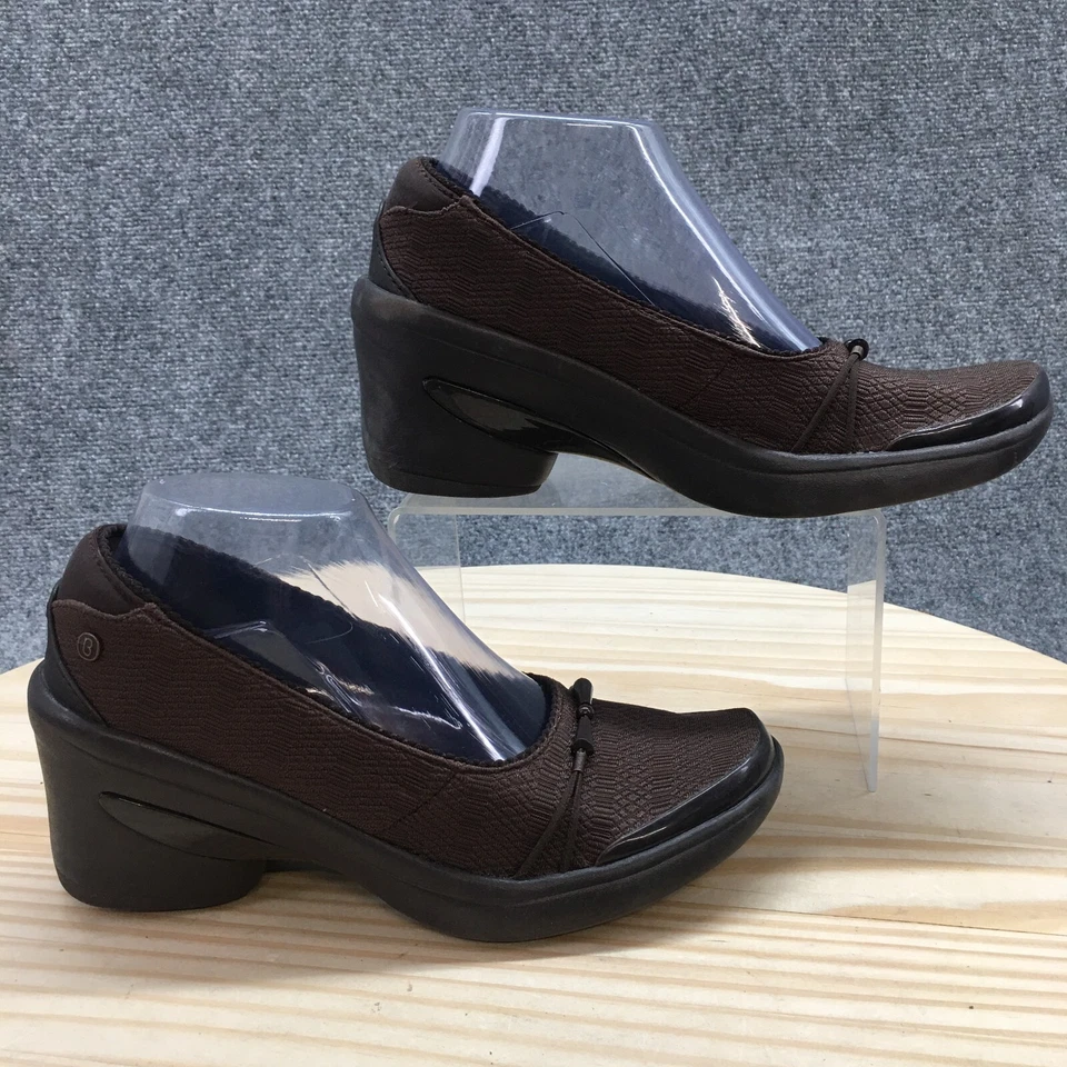 Bzees Pumps Womens 8M Brown Electric Round Toe Slip On Block Heels Casual Fabric - Image 1 of 4