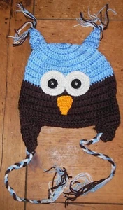 BABY HATS BABY OWL HAT HANDMADE CROCHET OWL HAT GREAT BUY - Picture 1 of 2