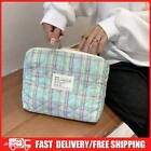 Quilted Beauty Bag Zipper Plaid Travel Bag Multifunction Cotton Soft For Camping