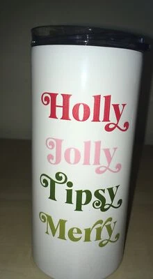 Taza de viaje de café/bebidas de acero inoxidable diseño navideño usada Foto 1 de 4