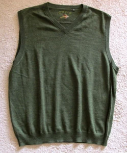 Orvis Green 100% Wool V-Neck Sweater Vest Men's Size XL - Picture 1 of 5