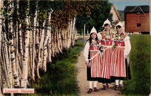 ❤️ SALE! POSTCARD, 3 Girls at Leksand, Sweden. Canceled Orebro, 11/30/1921, Exc - Picture 1 of 2