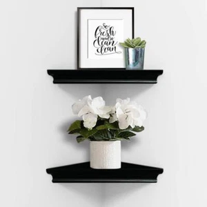 AHDECOR Black Corner Wall Shelves Wall Mounted Floating Corner Shelf for Home... - Picture 1 of 8