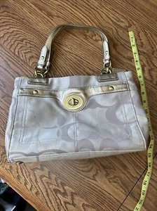Coach Optic Tote in Cream/Tan - Picture 1 of 4