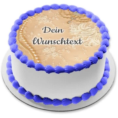 Spitze eßbar Tortenaufleger Party Deko personalisiert Name Geburtstag Perlen neu - Bild 1 von 4