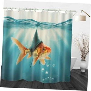 Funny Fish Shower Curtain for Adults Kids,Cartoon 72"W x 72"L (Pack of 1) Fish4 - Picture 1 of 7