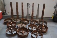 Lot of  12 Tops and 7 pedestals Vintage Soda Fountain  Bar Stools (cast iron)