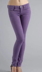 Jeans skinny bianchi NYC skinny classici con borchie accenti viola nuovi con etichette nuovi - Foto 1 di 5