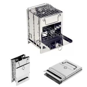 Camping Wood Burning Stove Portable Folding Backpacking Stove Outdoor BBQ Stove - Picture 1 of 7