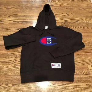 Champion Century Collection 100 Hoodie Chenille C Logo Herren M Schwarz Neu mit Etikett - Bild 1 von 6