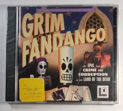 NEW Lucas Arts GRIM FANDANGO, PC/Windows 95/98, 2 Disc CD Rom Set, Jewel Case - Image 1 of 4